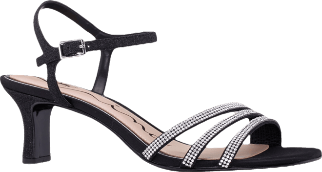 Women's Bettany Mid Heel Crytal Asymmetrical Straps