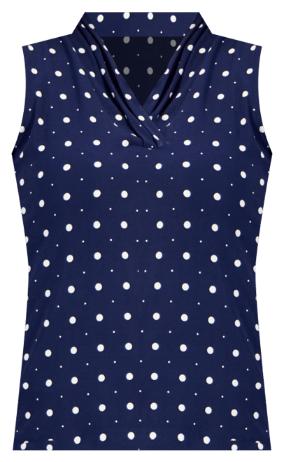 Women's Sleeveless Pleated V-Neck Shell Top