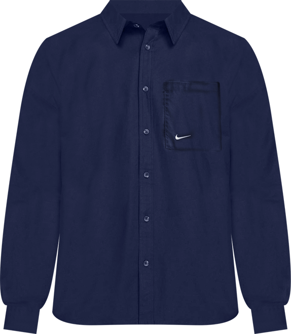 Nike Sportswear Chill Poplin Woven Loose Long-Sleeve Button-Down Top