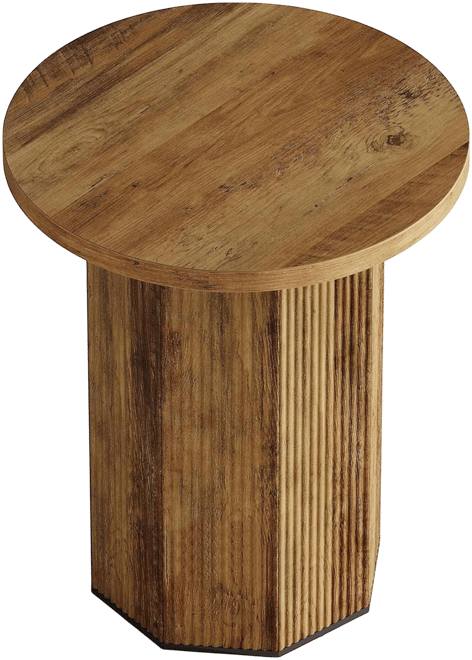 Round End Table for Living Room, Industrial Circle Side Table, Narrow Nightstand for Small Spaces, Living Room, Bedroom