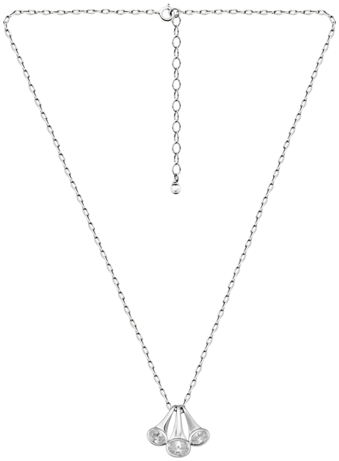 Cubic Zirconia Triple Horn Pendant Necklace in 18k Gold-Plated Sterling Silver (also in Sterling Silver), 16" + 2" extender, Exclusively
