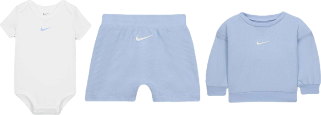 Nike Essentials Baby (0-9M) Crew and Shorts Set