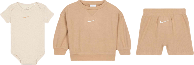 Nike Essentials Baby (0-9M) Crew and Shorts Set