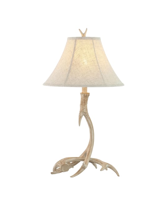Antler 27.5" Rustic Resin Led Table Lamp, Beige