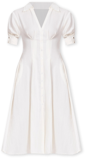 Women's Palina Lyocell Pleated Midi Preppy Shirt Dress