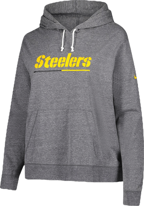 Women's Heather Charcoal Pittsburgh Steelers Vintage Pullover Hoodie