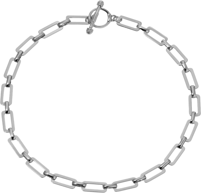 Golden Flat Rectangle Chain Necklace