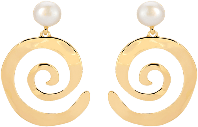 Aura Swirl Mother of Pearl Drop Earrings