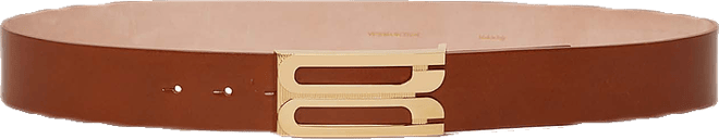 Jumbo Frame Belt In Tan Smooth Leather