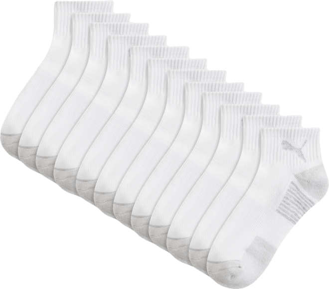 PUMA Women's Half-Terry Quarter Crew Socks (6 Pairs)