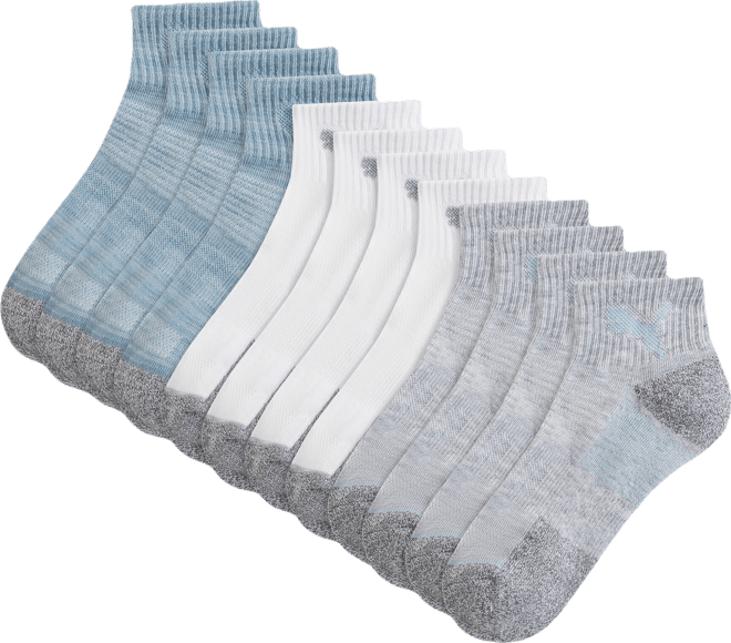 PUMA Women's Half-Terry Quarter Crew Socks (6 Pairs)