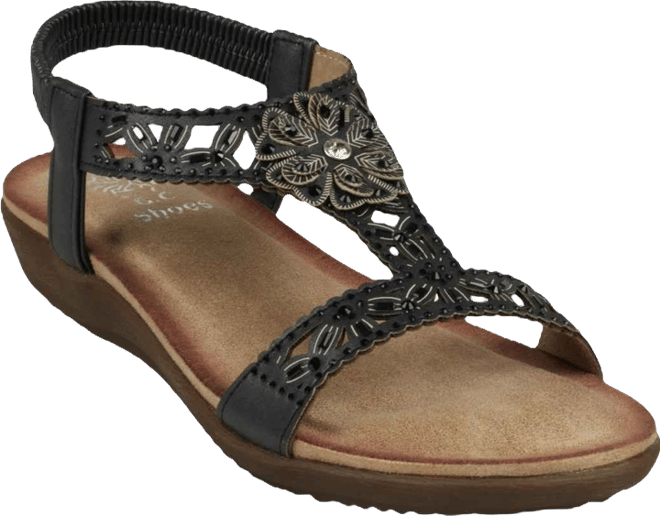 Women's Toni Embellished Flower Slingback Flat Sandals