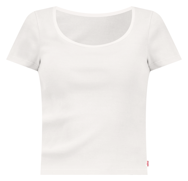 Women's Cotton Rib-Knit Square-Neck Tee