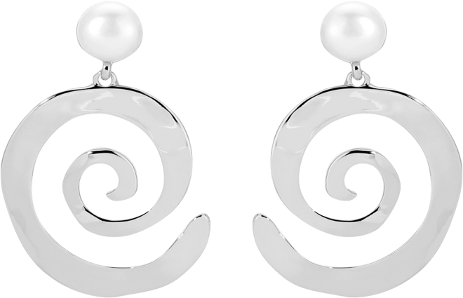 Aura Swirl Mother of Pearl Drop Earrings
