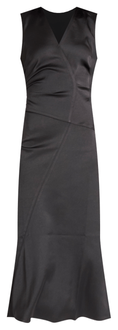 Women's Satin V-Neck Sleeveless Midi Dress