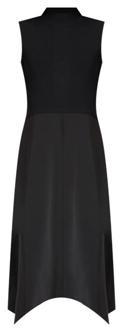 Women's Crepe Mock-Neck Sleeveless Midi Dress