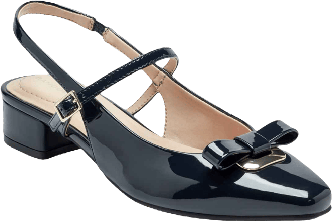 Women's Adana Bow Slingback Block Heel Pumps