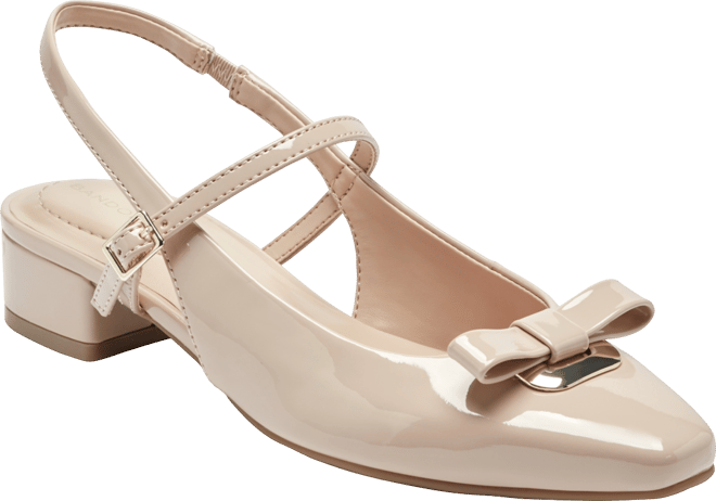 Women's Adana Bow Slingback Block Heel Pumps