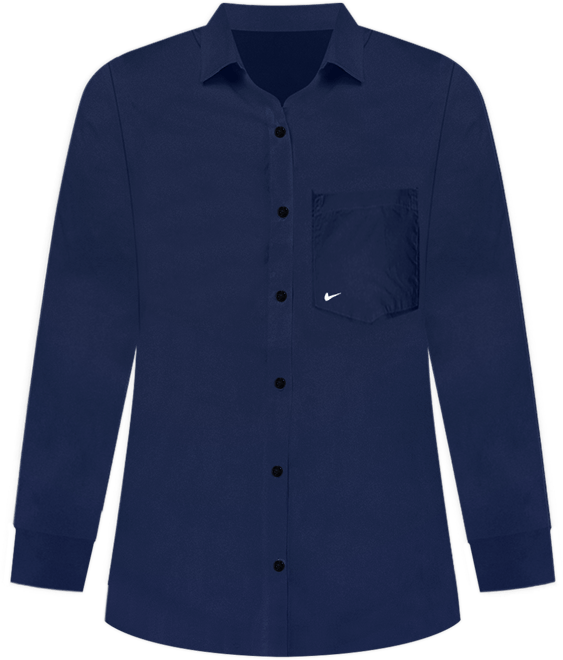 Nike Sportswear Chill Poplin Woven Loose Long-Sleeve Button-Down Top