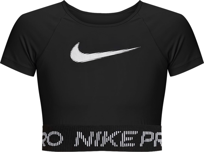 Nike Pro Women's Dri-FIT Short-Sleeve Cropped Graphic Top