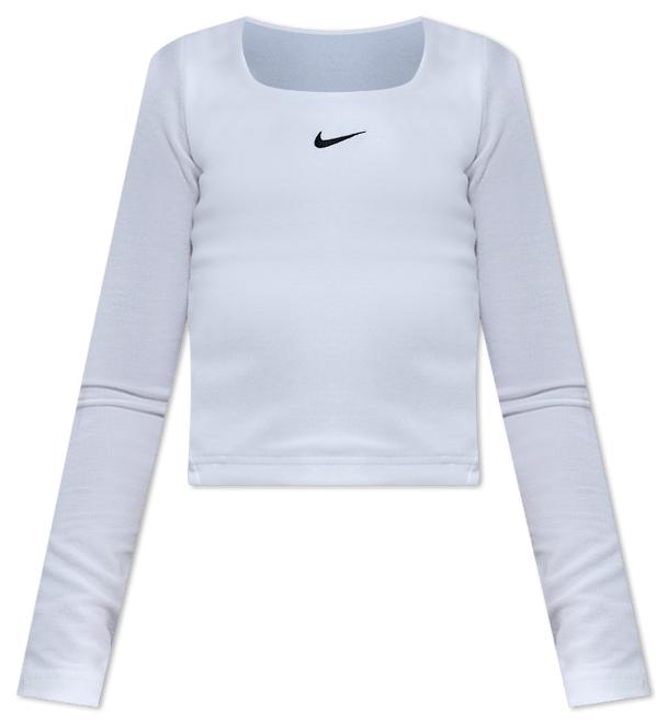 Nike Sportswear Playera de cuello cuadrado y manga larga para niñas talla grande