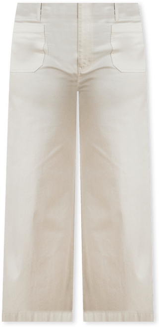 Plus Size Stretch Chino Wide-Leg Cropped Pants