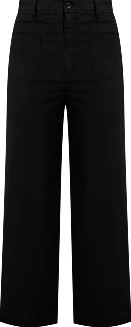 Petite Stretch Chino Wide-Leg Cropped Pants