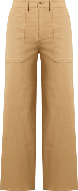 Petite Stretch Chino Wide-Leg Cropped Pants