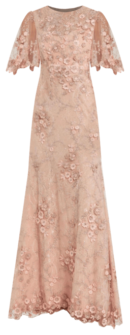[Mac Duggal] フローラル刺繍メッシュオーバーレイ ミディドレス Mac Duggal Mac Floral Embroidered Midi-Dress | Saks Fifth Avenue