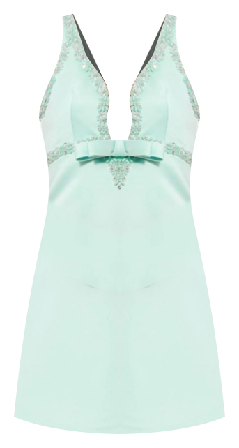 Women's Hand Beaded Detail A-Line Mini Dress