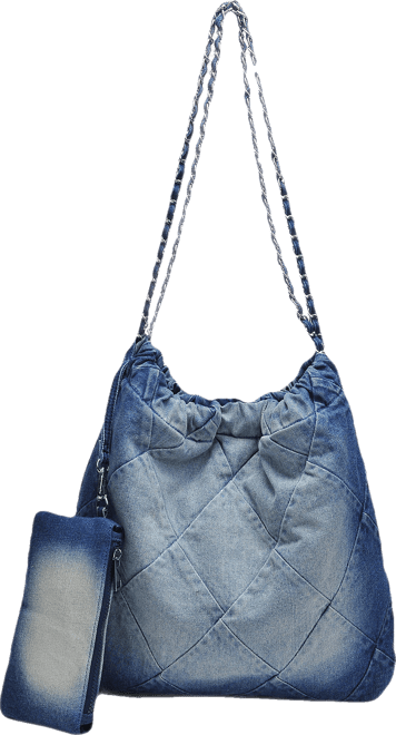 Urban Expressions Maisie Denim Quilted Hobo Bag