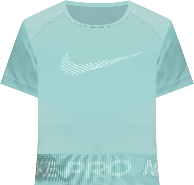 나이키 프로 여성 드라이 핏 반팔 크롭 그래픽 탑