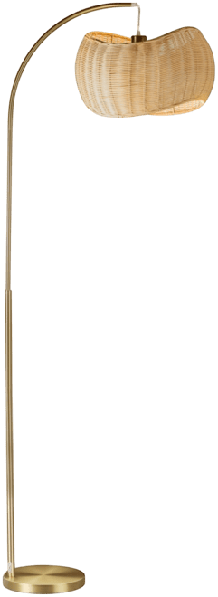 Wave Pendant Led Arc Standing Floor Lamp with Wicker Shade (81")