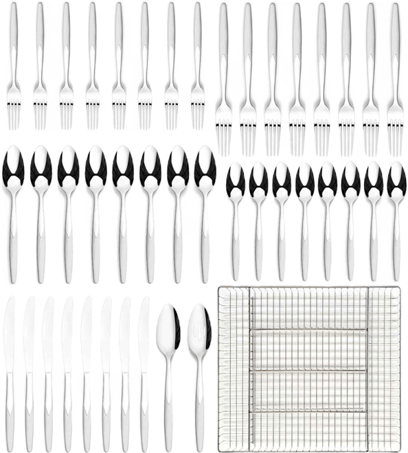 Anona 42-Pc. Flatware Set with Wire Caddy, Service for 8