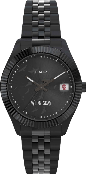 Men's Quartz Analog Black Stainless Steel Watch, 36mm