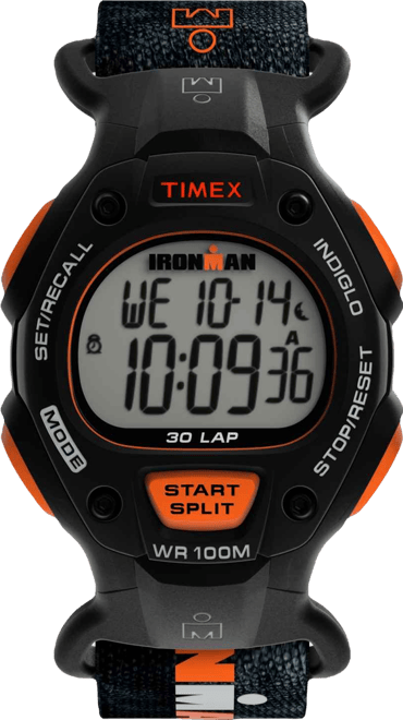 Men's Quartz Digital Black Leather Watch, 38mm