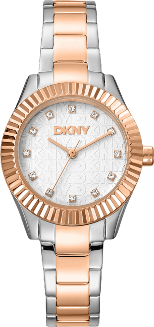 Women's Chambers Glitz Silver Dial Red Gold-Two-Tone Stainless Steel Bracelet Watch 30mm