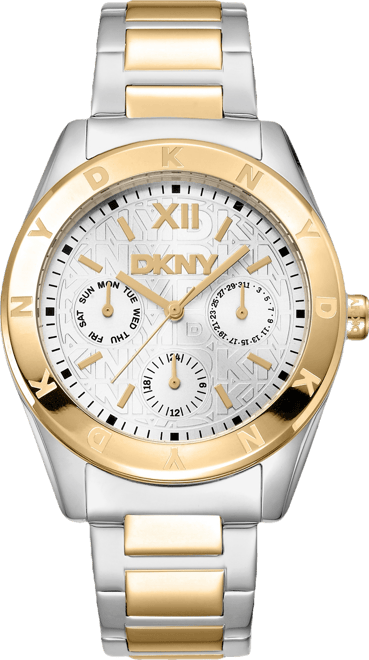 Women's Chambers Multi Sport Chronograph Silver Dial Gold Two-Tone Stainless Steel Bracelet Watch 36mm