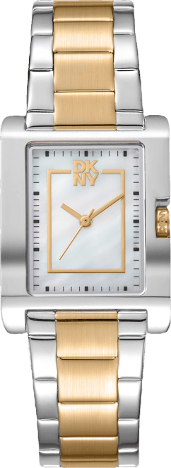 Women's Westside Midi White Mop Dial Gold Two-Tone Stainless Steel Bracelet Watch 25.5x33mm