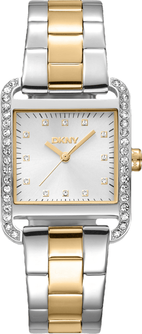 Women's City Glitz Silver Dial Gold-Two-Tone Stainless Steel Bracelet Watch 27x34.5mm