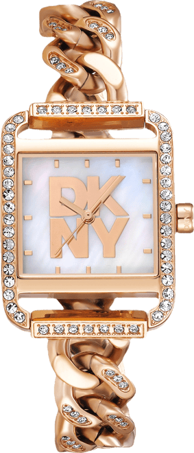 Women's City Glitz White Mop Dial Red Gold-Two-Tone Stainless Steel Bracelet Watch 27x34.5mm