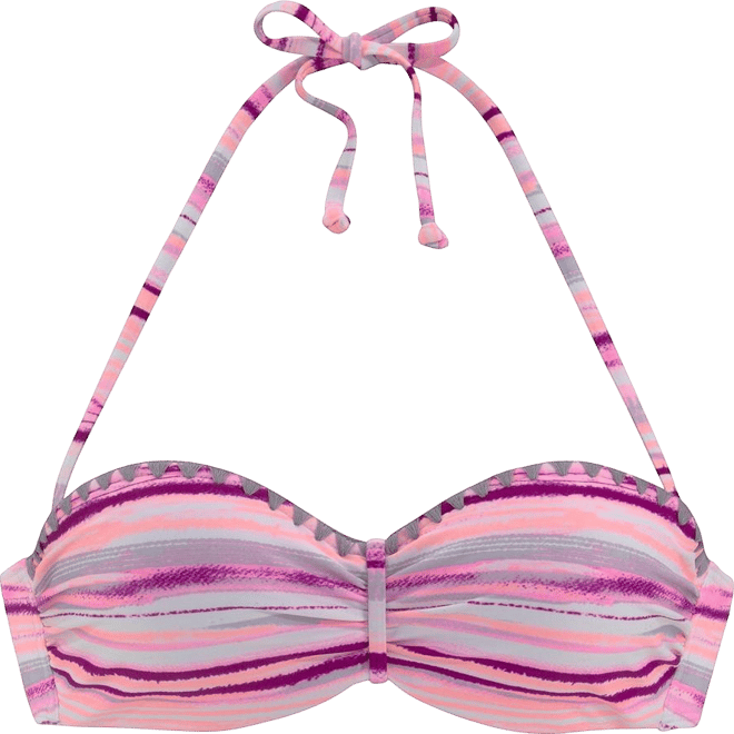 Women's Printed Crochet Bandeau Bikini Swimsuit Top Bra Sizing