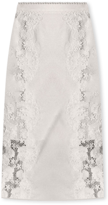 Women's Lace trimed midi skirt