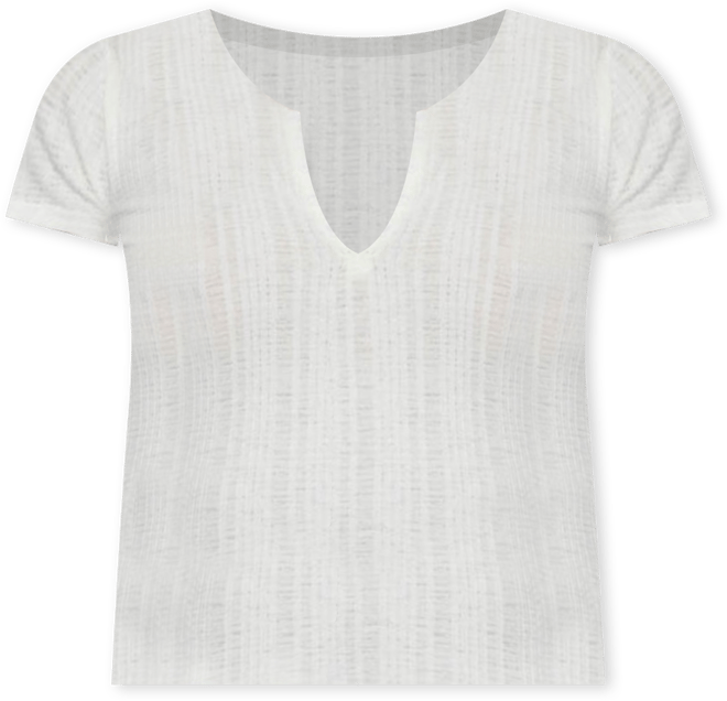 Women's Semi Sheer Ribbed V Neck T Shirt