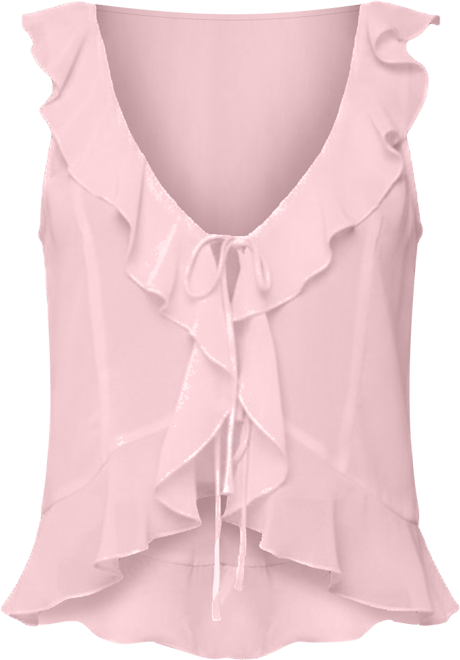 Womens Roxan Ruffle Chiffon Tie Front Top