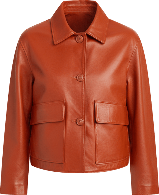 Women's Cropped Leather Jacket, Created for Macy's
