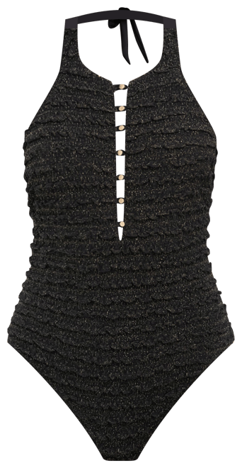 Black Lurex Starry Nights Jacquard Raphaelle One Piece