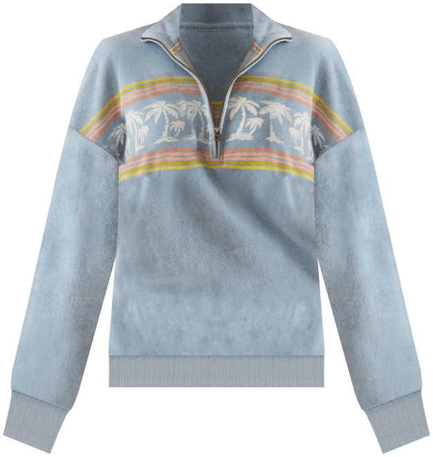 Cabana Towel Terry Quarter Zip - Palm Rainbow Beach | Faherty Brand