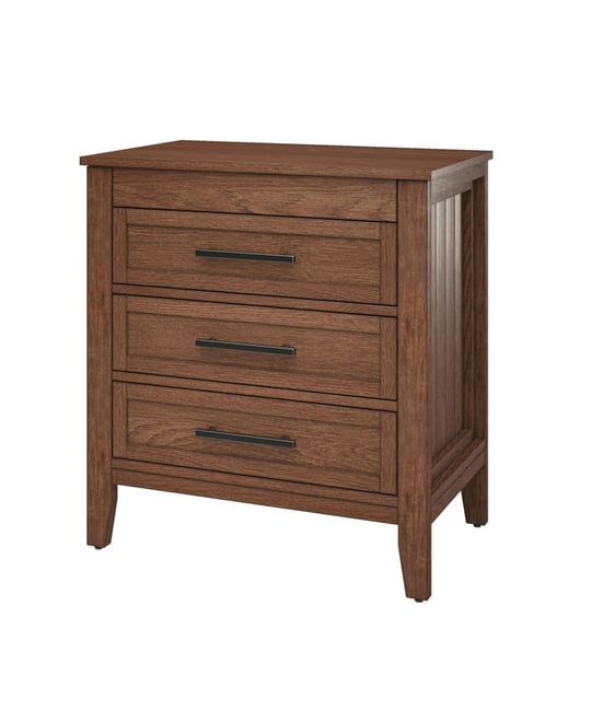 Theresa Transitional 3-Drawer Nightstand with Hidden Pull-out Drawer