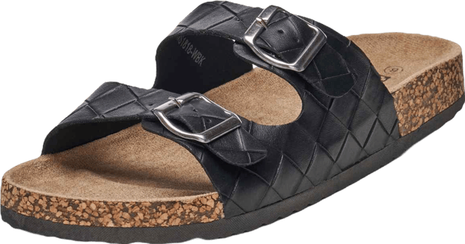 Mens Double Strap Casual Slides Flat Sandals